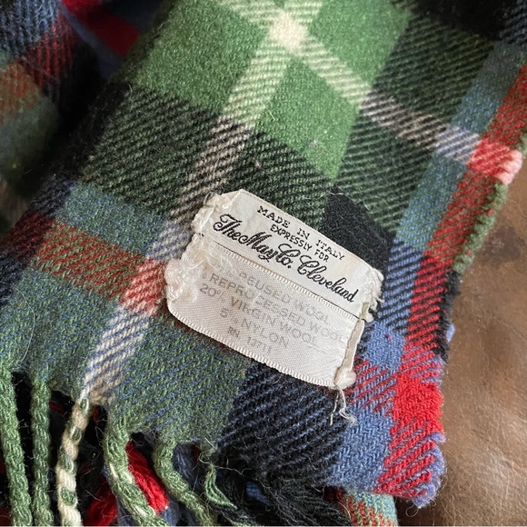 Bedding Vintage The May Company Cleveland Plaid Wool Stadium Blanket